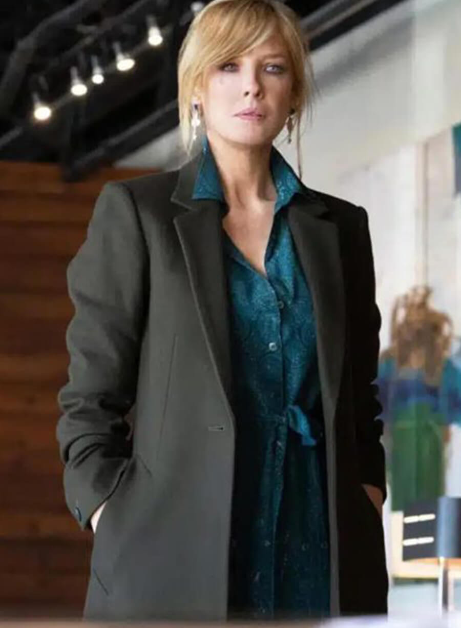 Beth Dutton Yellowstone Season 3 Grey Wool Coat