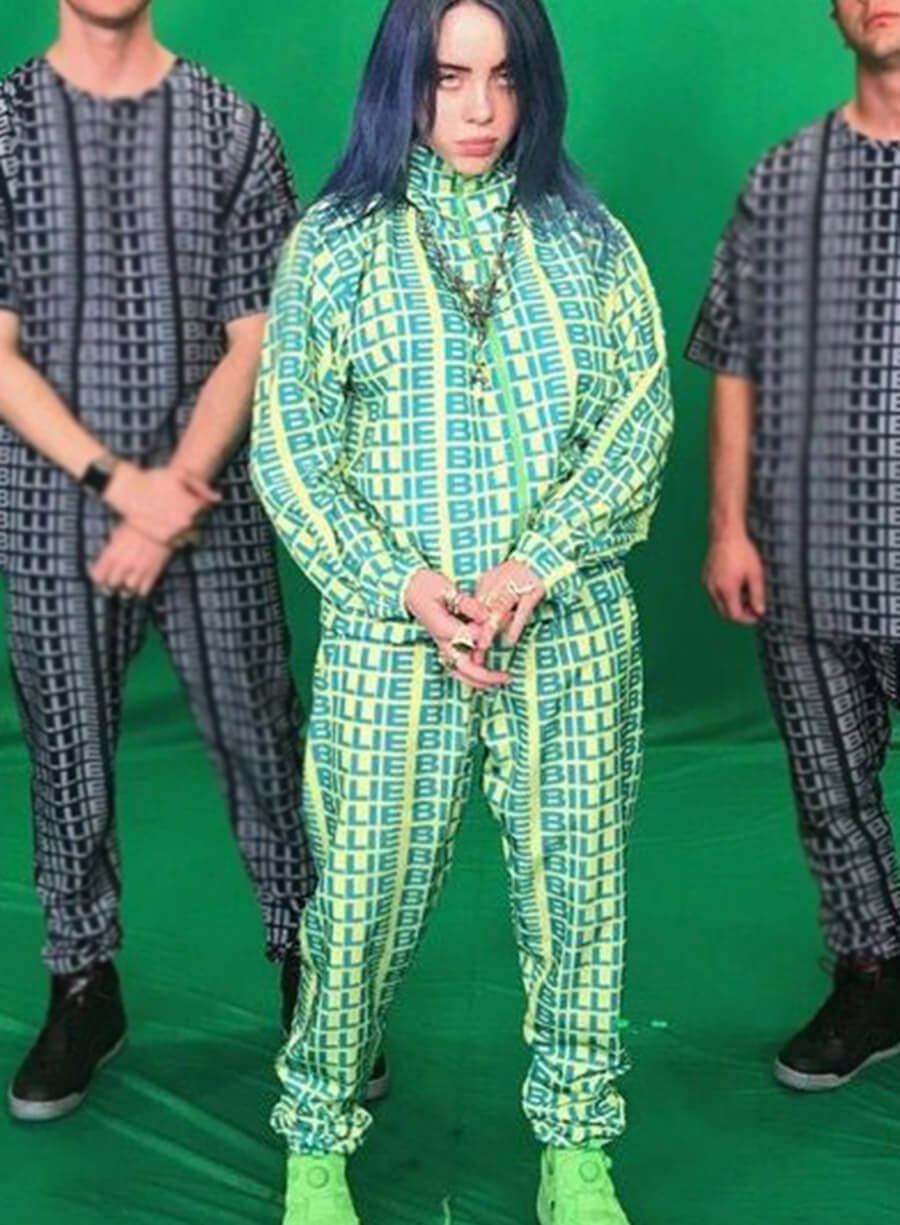 Bil­lie Eil­ish Green and Yellow Tracksuit