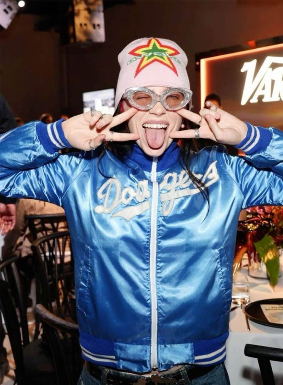 Billie Eilish Blue Varsity Jacket
