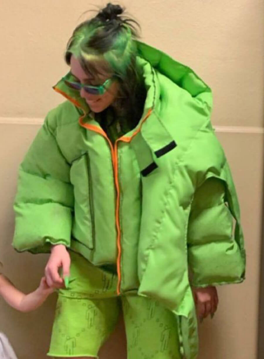Billie Eilish Green Puffer Jacket