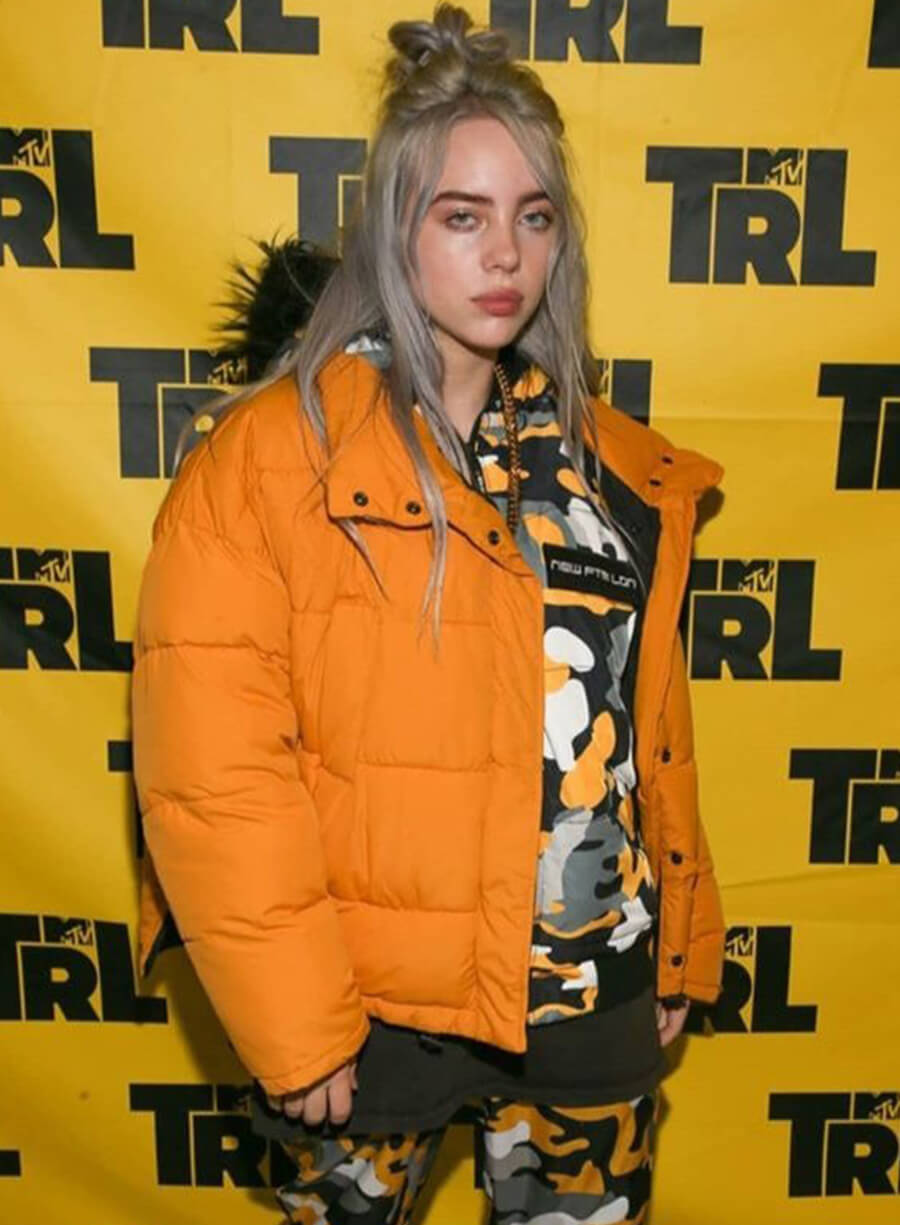 Billie Eilish Orange Puffer Jacket