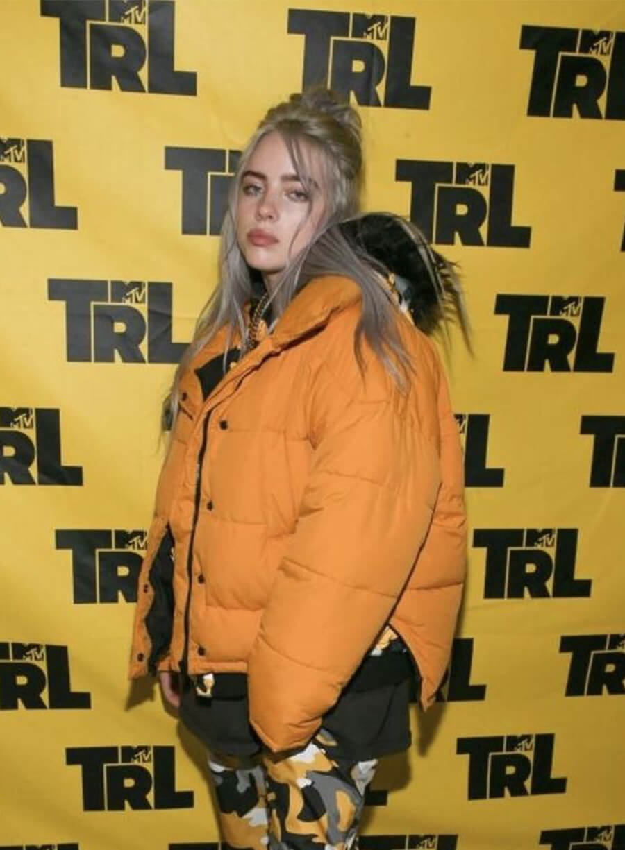 Billie Eilish Orange Puffer Jacket