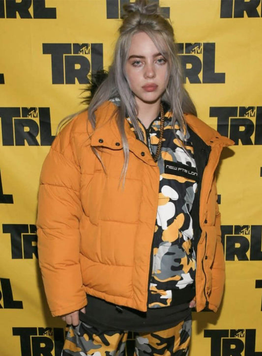 Billie Eilish Orange Puffer Jacket