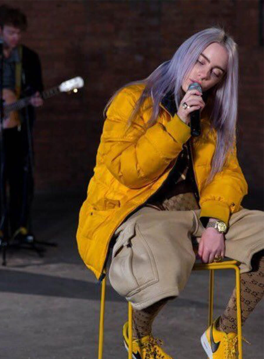 Billie Eilish Yellow Puffer Jacket