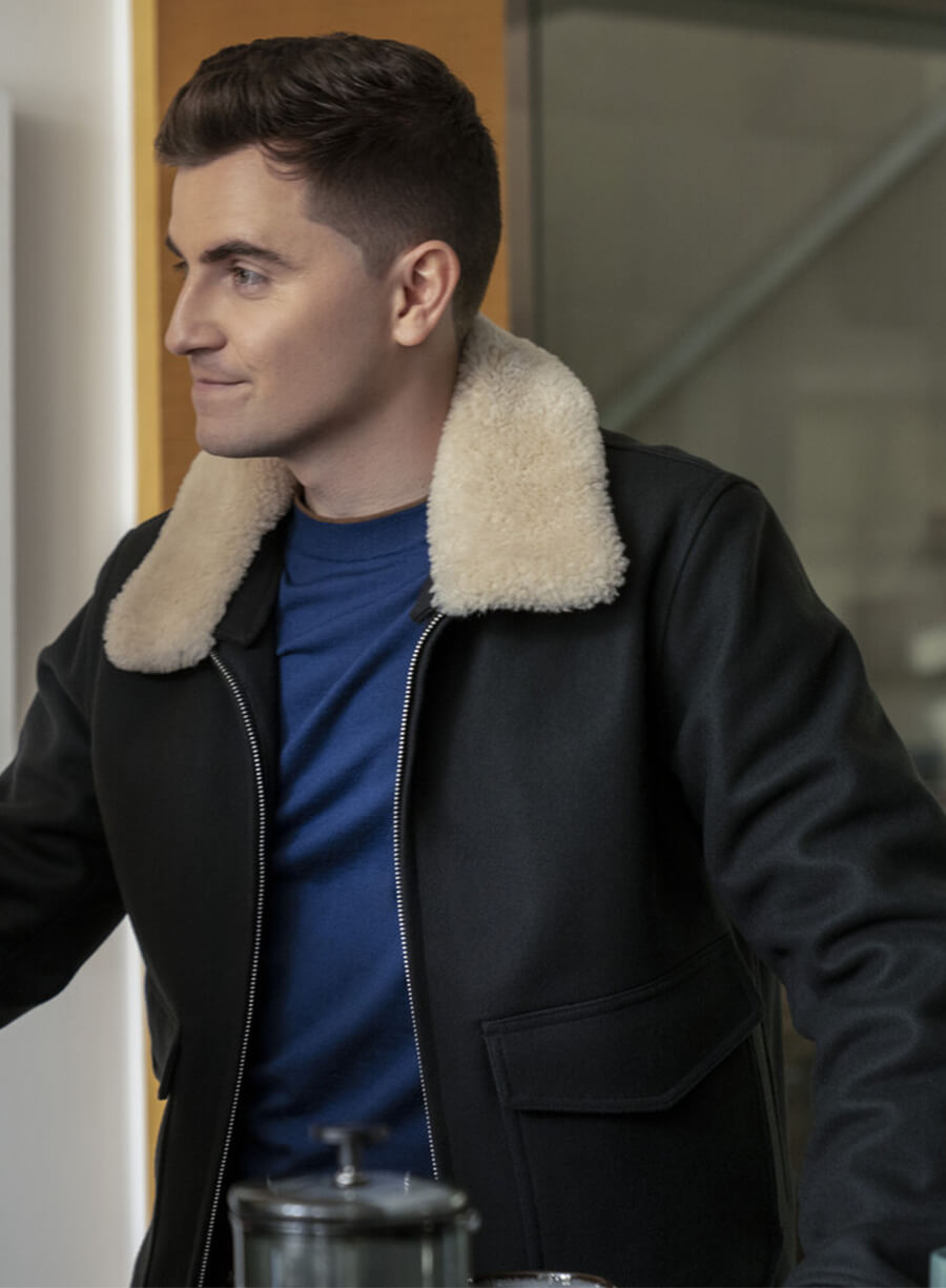 Billy Harris Ted Lasso S03 Colin Hughes Fur Jacket
