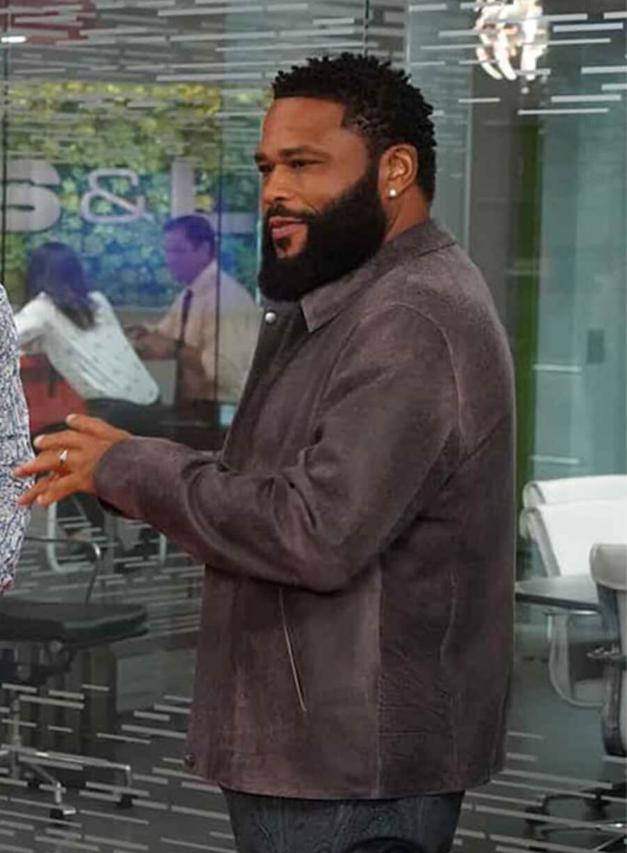 Black-ish Anthony Anderson Andre Dre Johnson Grey Suede Jacket