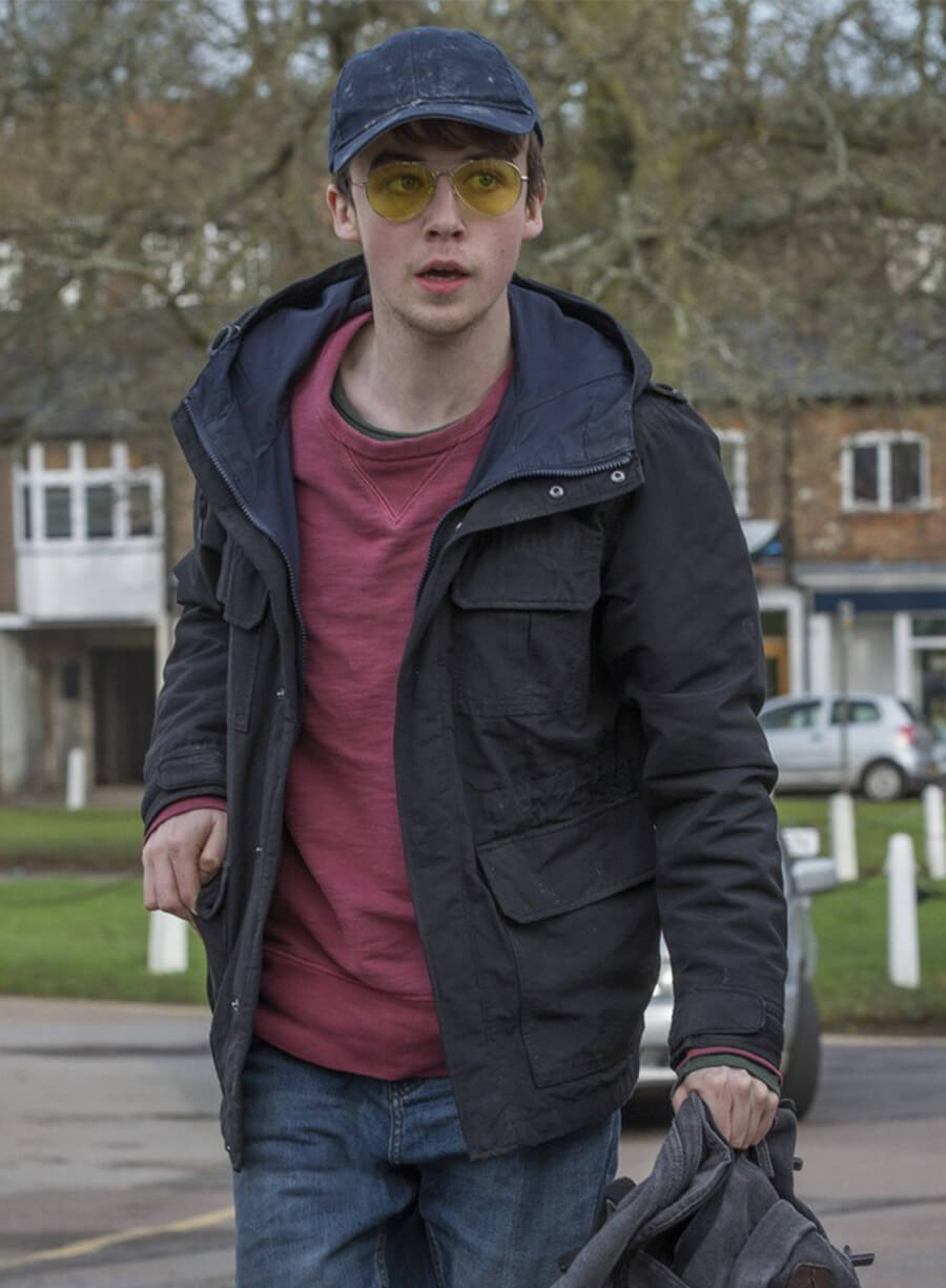 Black Mirror Alex Lawther Kenny Black Cotton Jacket