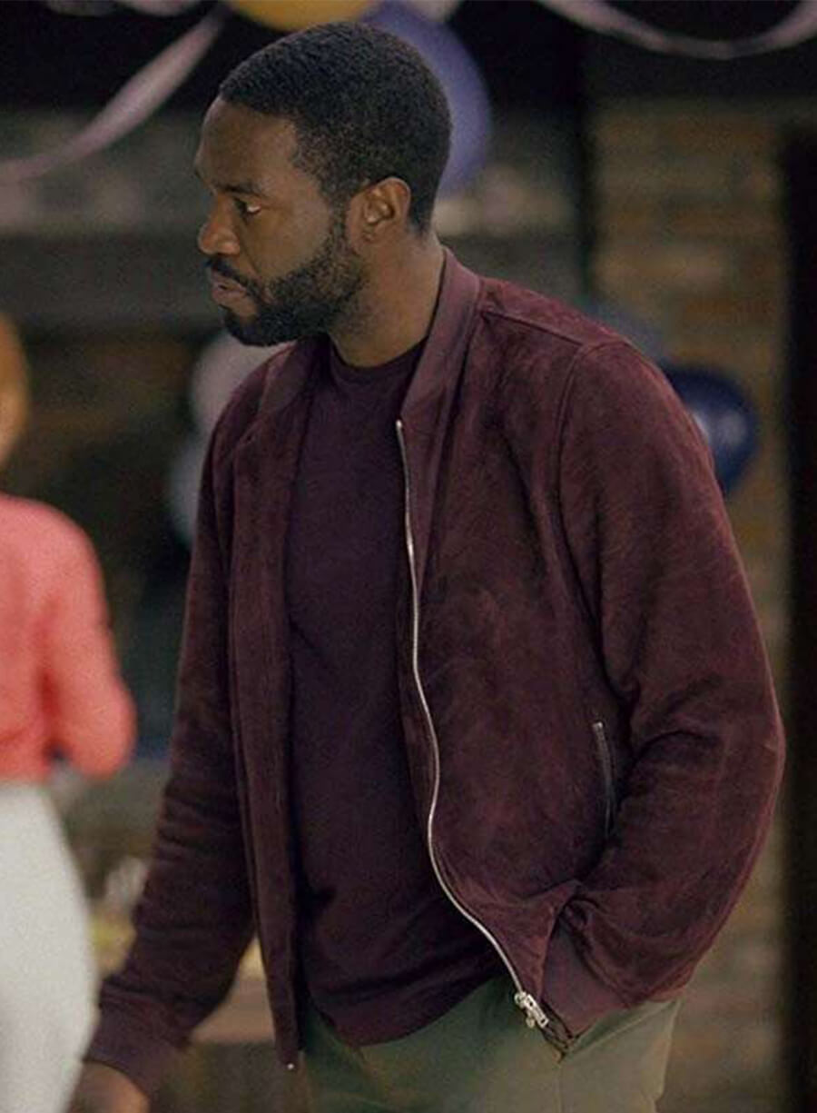 Black Mirror Yahya Abdul Mateen Karl Maroon Jacket