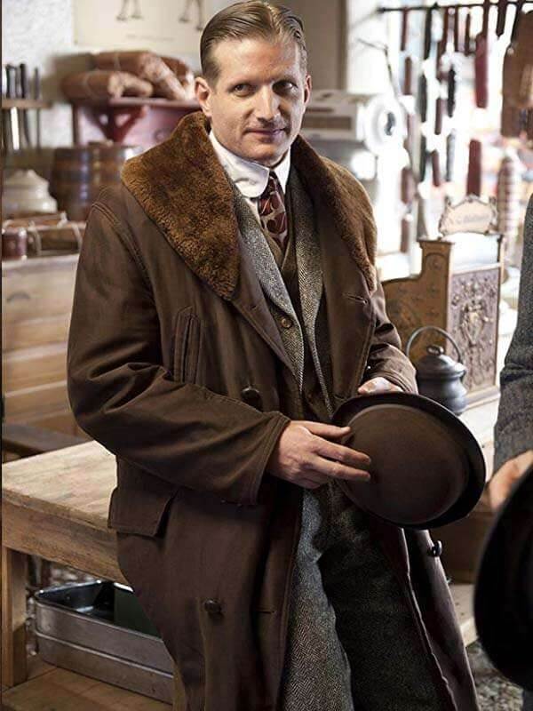 Boardwalk Empire Paul Sparks Kuzik Brown Shearling Coat