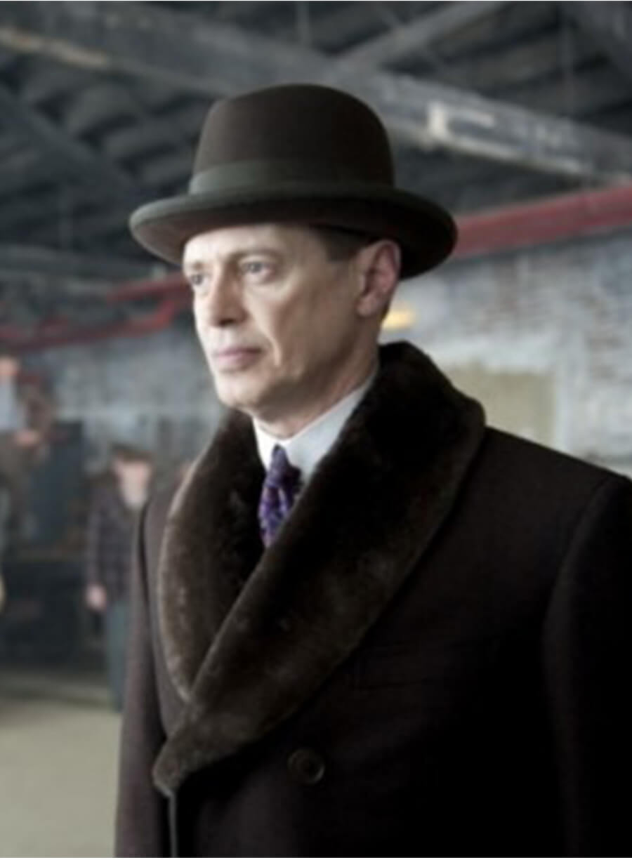 Boardwalk Empire Steve Buscemi Nucky Thompson Brown Shearling Coat
