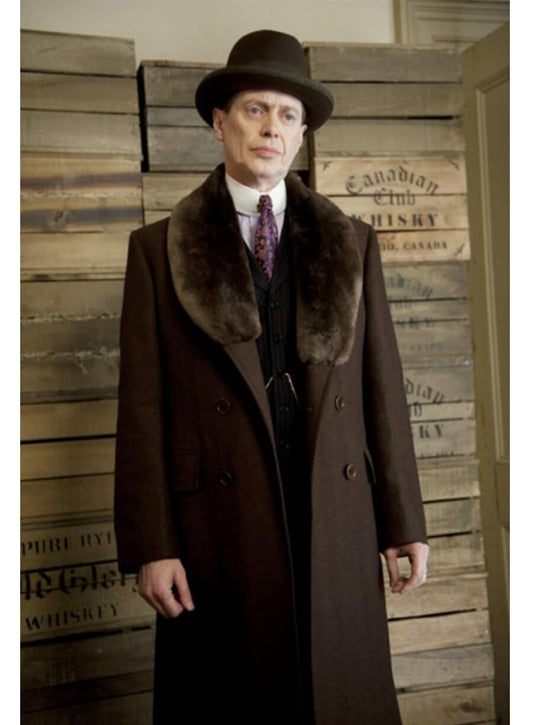 Boardwalk Empire Steve Buscemi Nucky Thompson Brown Shearling Coat
