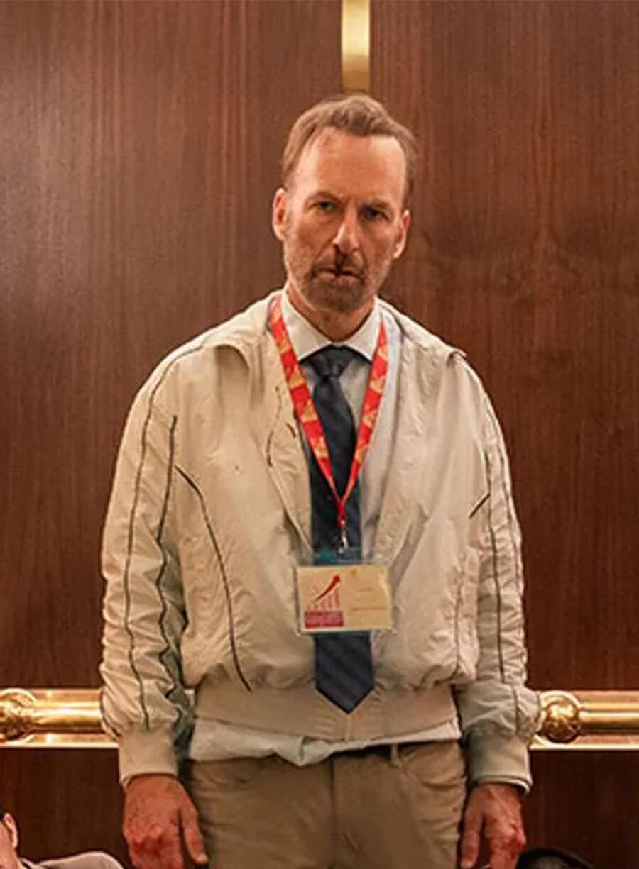 Bob Odenkirk Nobody 2 Hutch Mansell White Bomber Jacket
