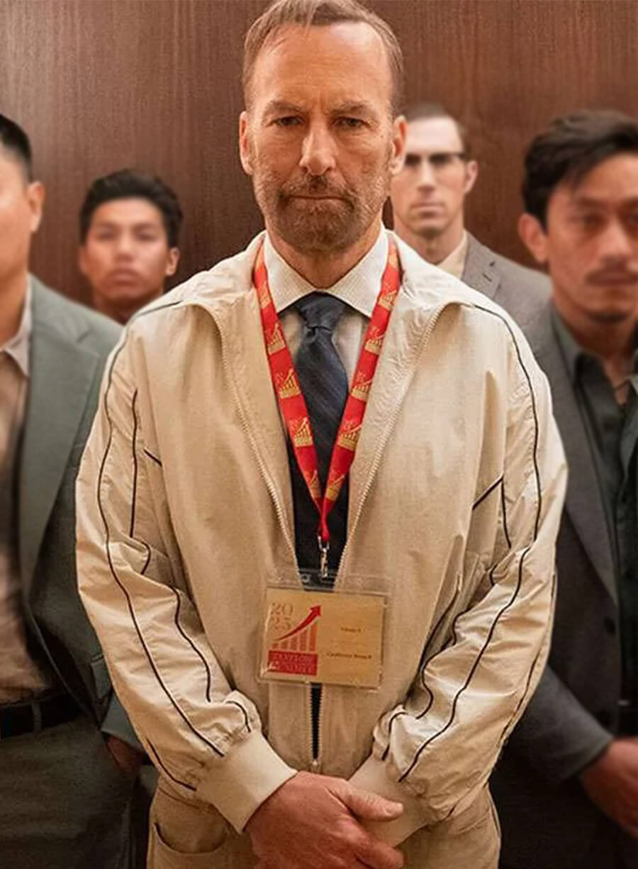 Bob Odenkirk Nobody 2 Hutch Mansell White Bomber Jacket