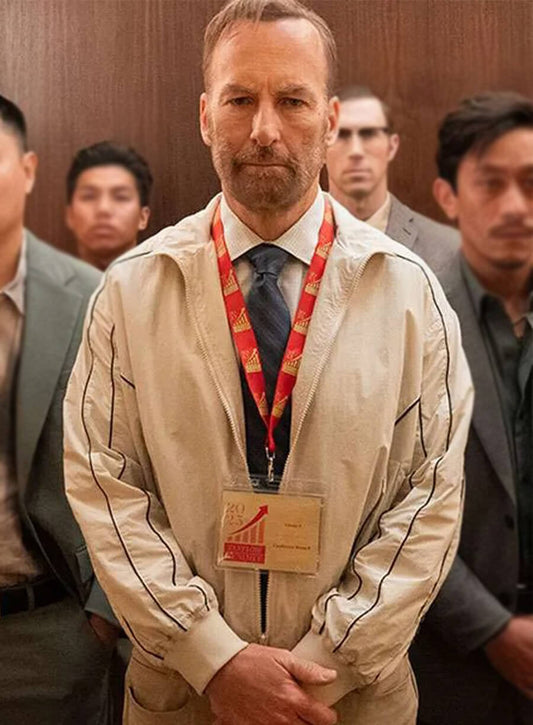 Bob Odenkirk Nobody 2 Hutch Mansell White Bomber Jacket