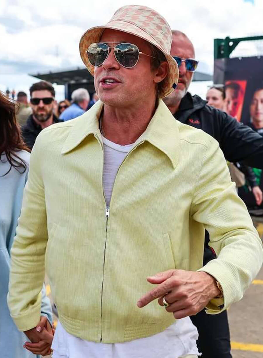 Brad Pitt F1 2025 Movie Sonny Hayes Yellow Jacket