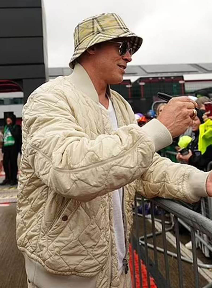 Brad Pitt F1 Movie 2025 Quilted Bomber Jacket