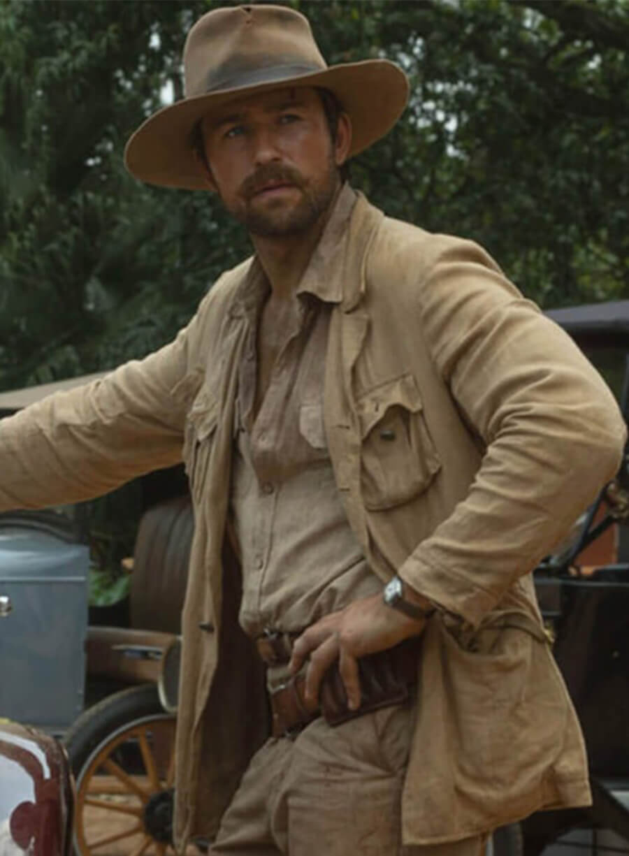 Brandon Sklenar Spencer Dutton 1923 Beige Cotton Jacket