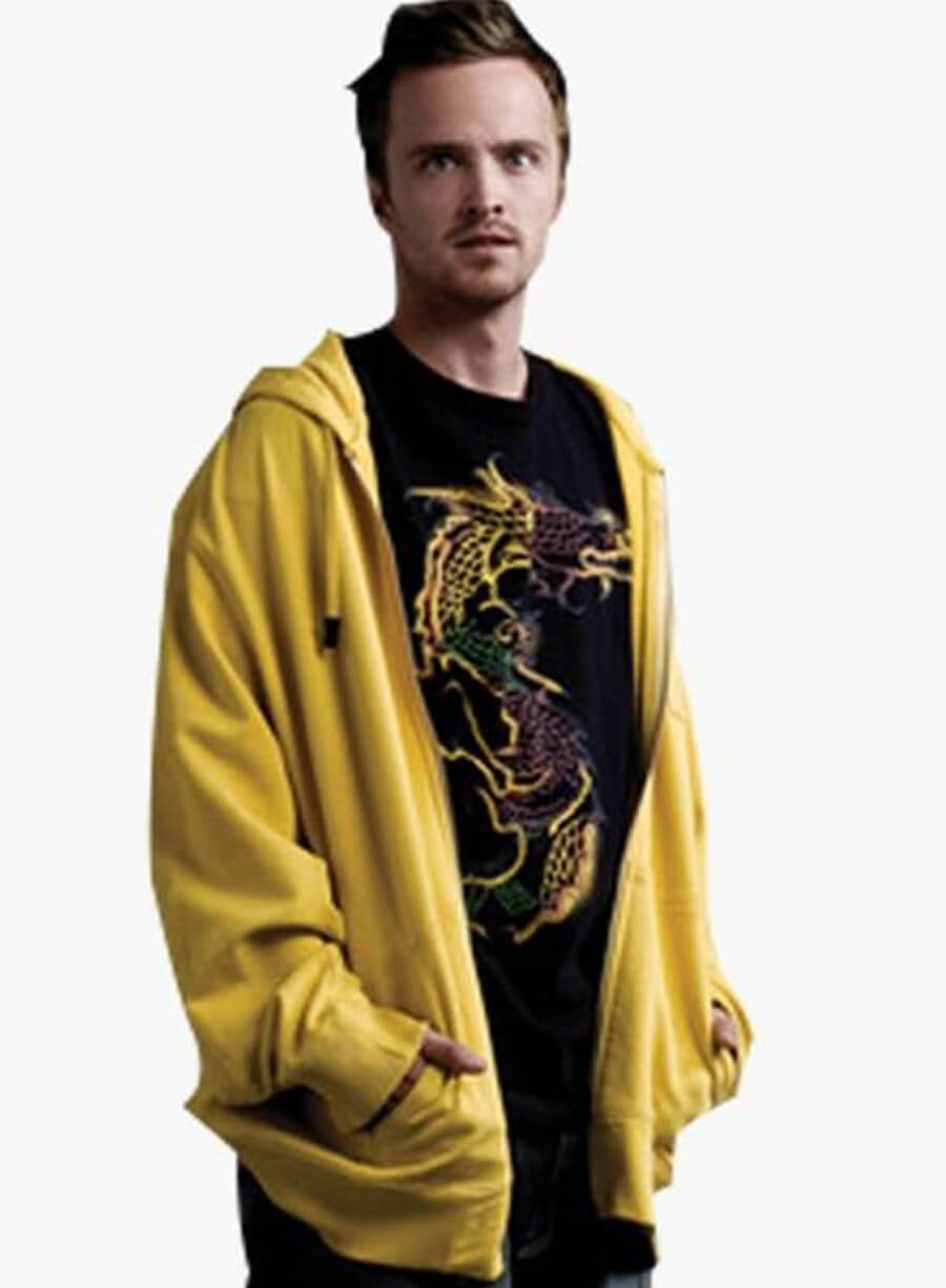 Breaking Bad Aaron Paul Jesse Pinkman Yellow Zipper Hoodie