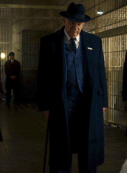 Brendan Gleeson Spider-Noir 2026 Silvermane Blue Long Coat