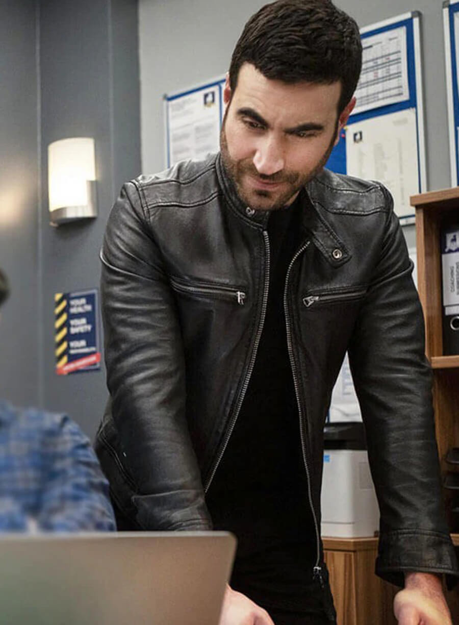 Brett Goldstein Ted Lasso S02 Roy Kent Black Leather Jacket