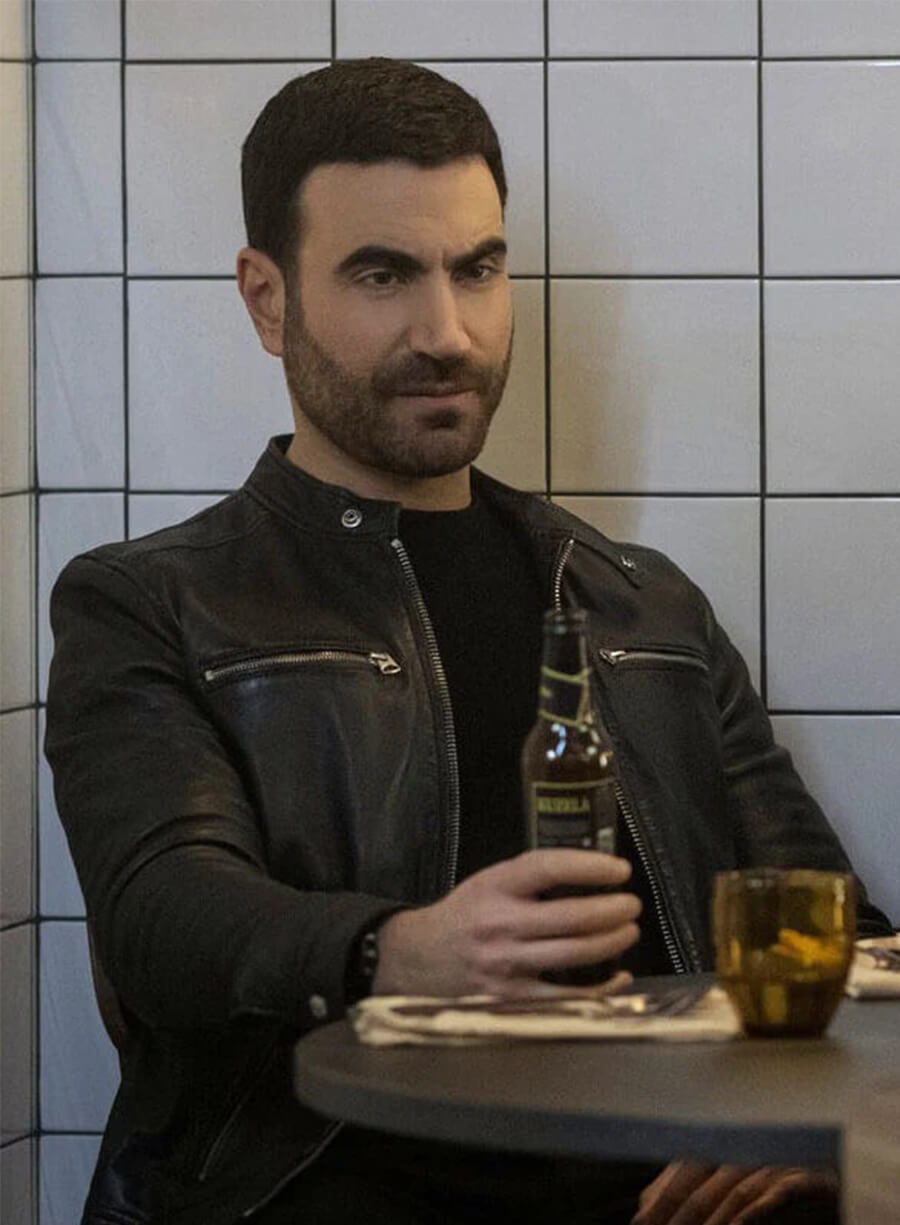 Brett Goldstein Ted Lasso S02 Roy Kent Black Leather Jacket