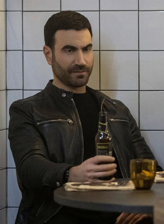Brett Goldstein Ted Lasso S02 Roy Kent Black Leather Jacket