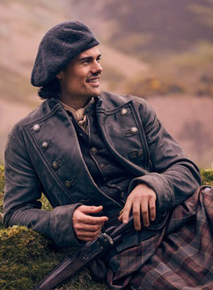 Brian Fraser Outlander Blood of My Blood Black Leather Jacket