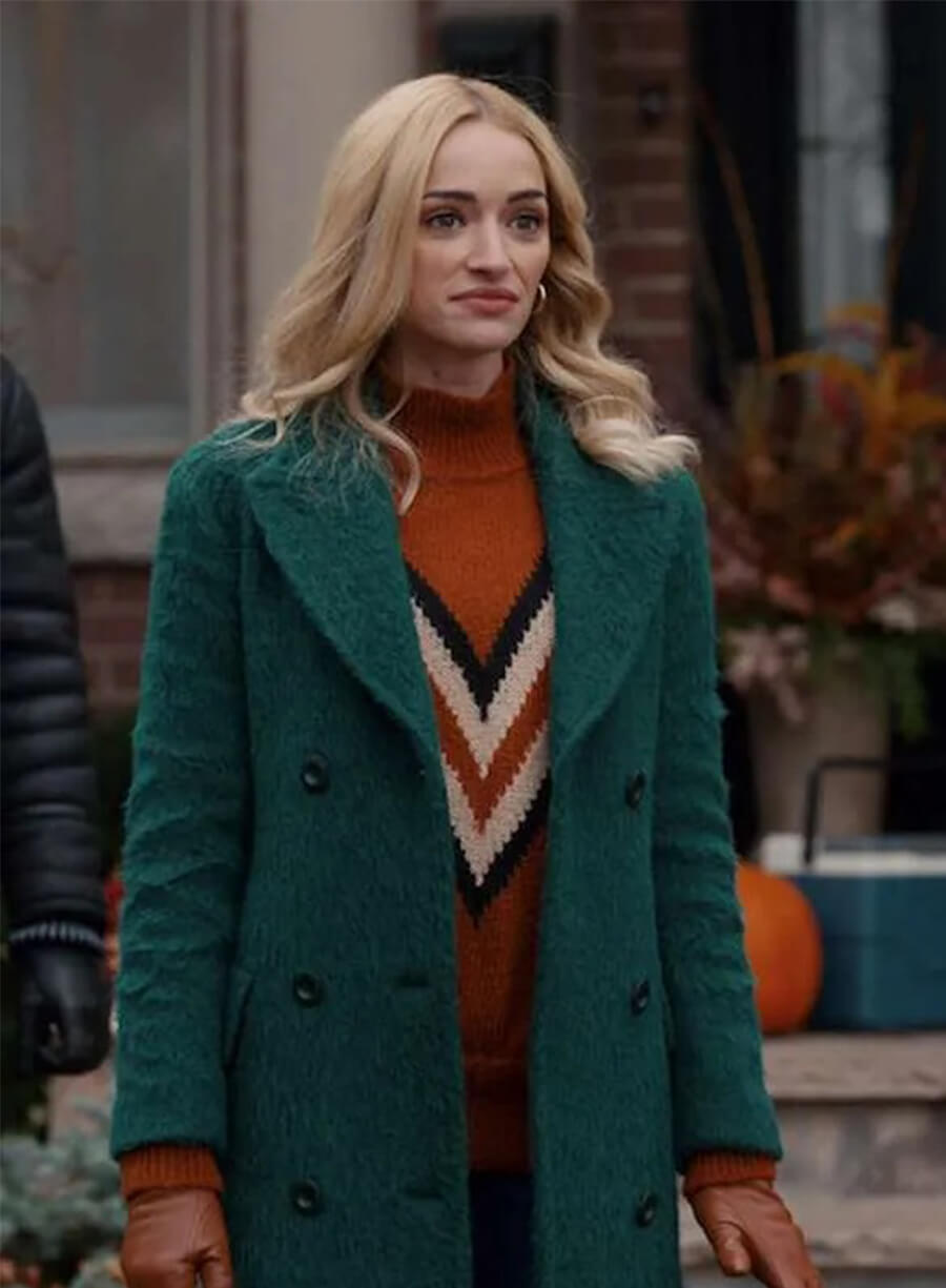 Brianne Howey Ginny & Georgia Miller Green Wool Coat