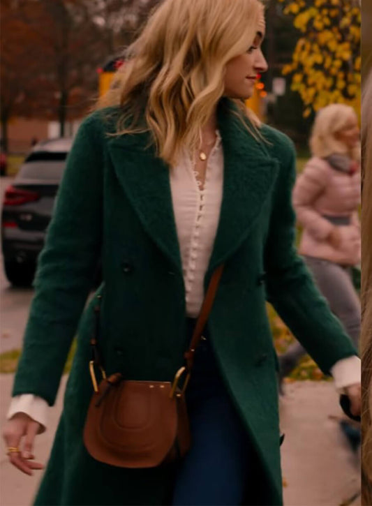 Brianne Howey Ginny & Georgia Miller Green Wool Coat