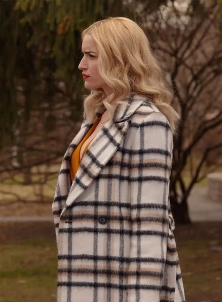 Brianne Howey Ginny & Georgia Miller Plaid Wool Coat