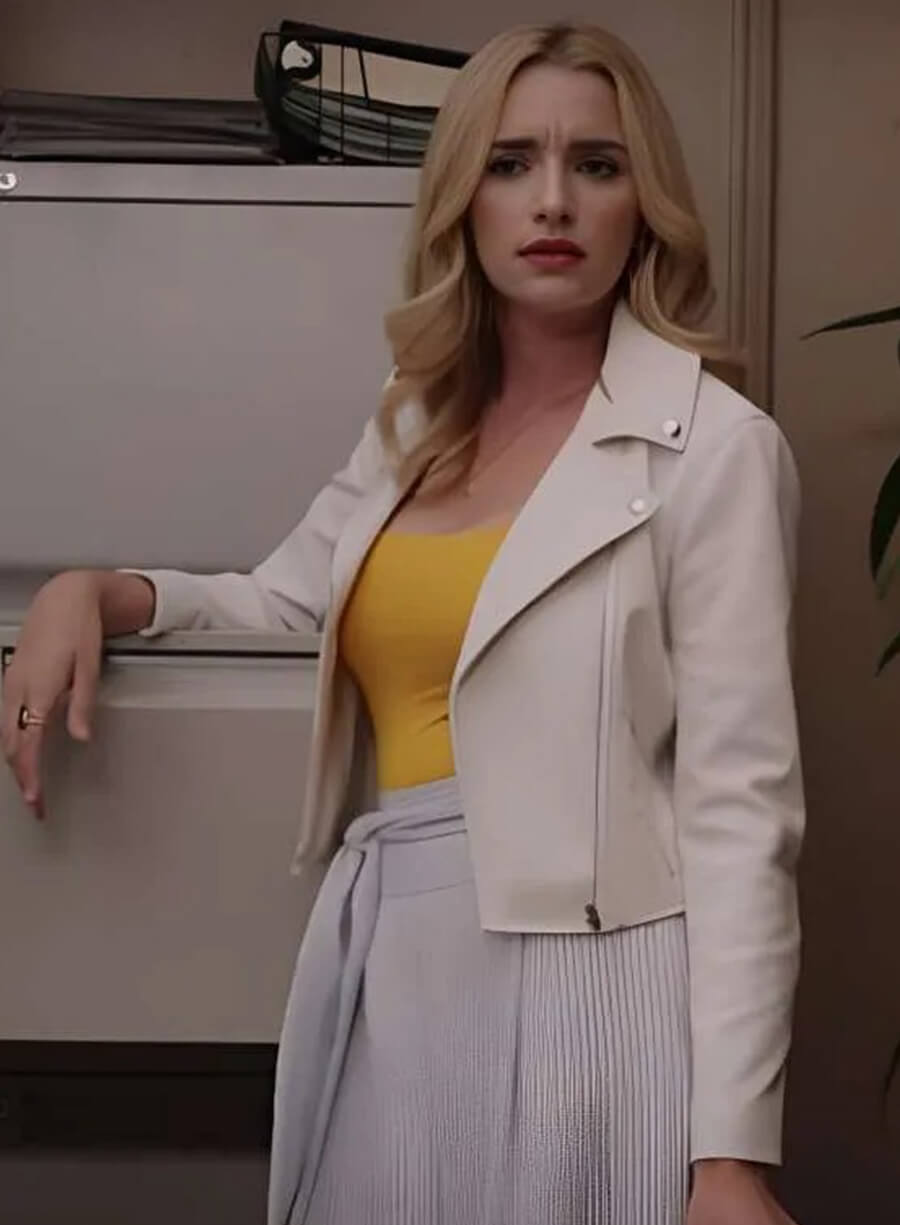 Brianne Howey Ginny & Georgia Miller White Leather Jacket