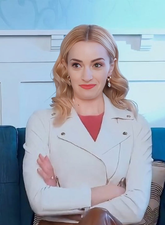 Brianne Howey Ginny & Georgia Miller White Leather Jacket