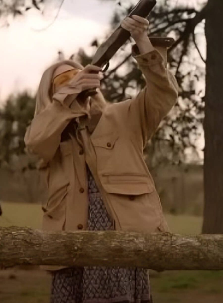 Brittany Snow The Hunting Wives Sophie O'Neil Brown Cotton Jacket