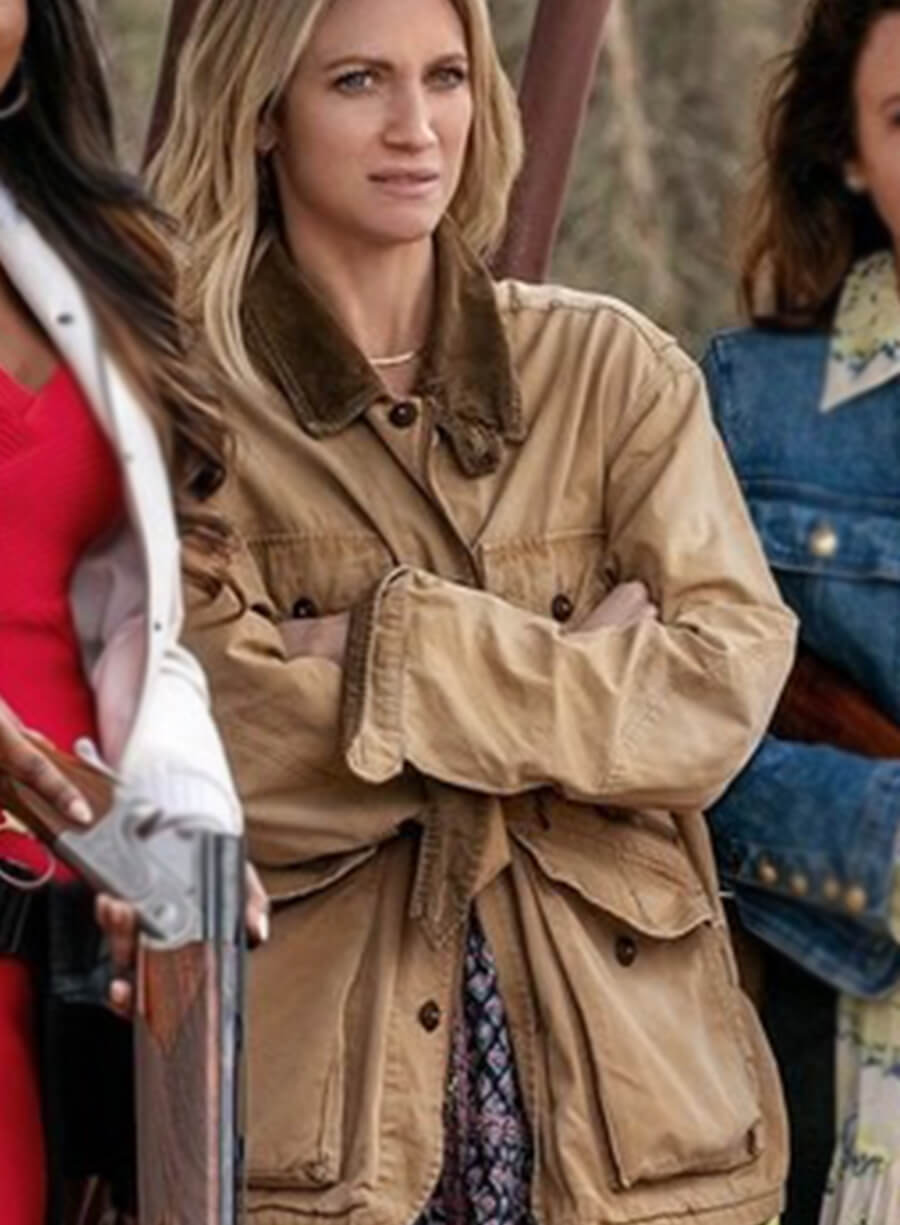 Brittany Snow The Hunting Wives Sophie O'Neil Brown Cotton Jacket