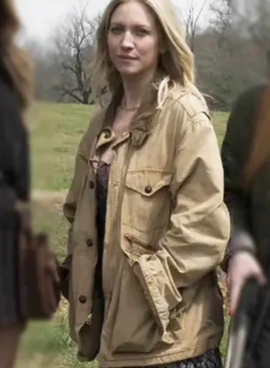 Brittany Snow The Hunting Wives Sophie O'Neil Brown Cotton Jacket