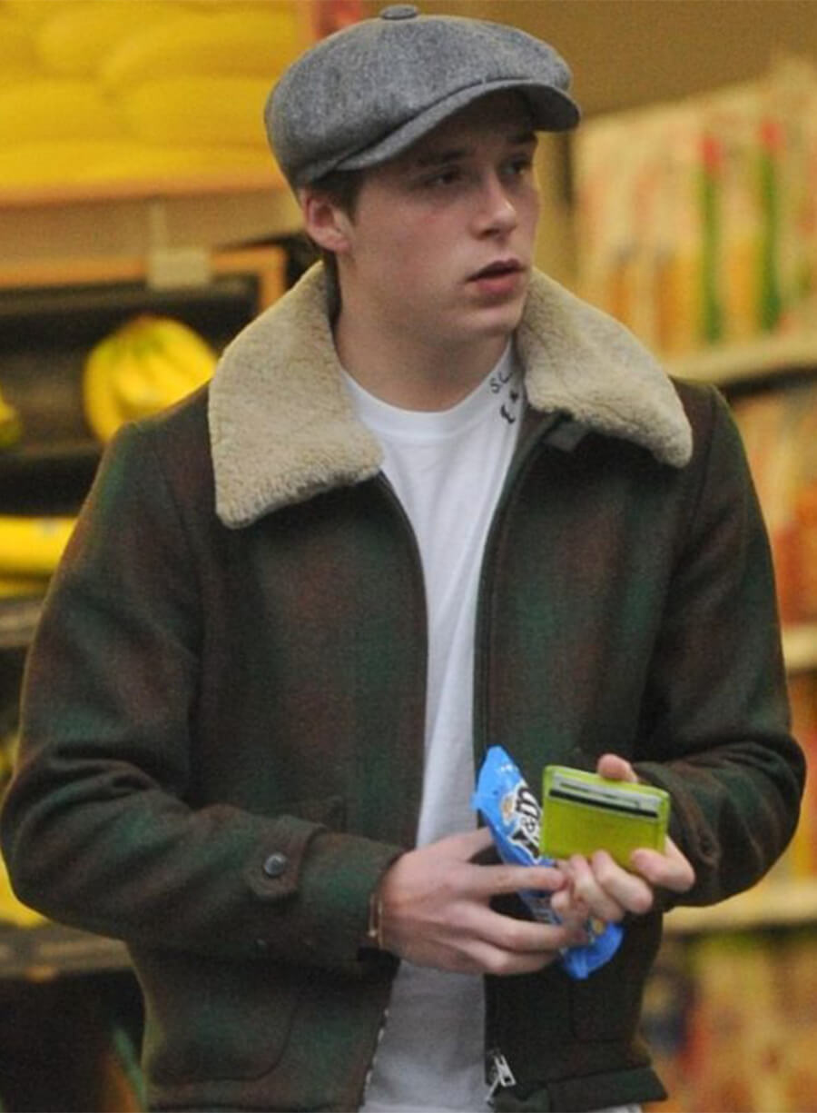 Brooklyn Beckham Wool Fur Jacket