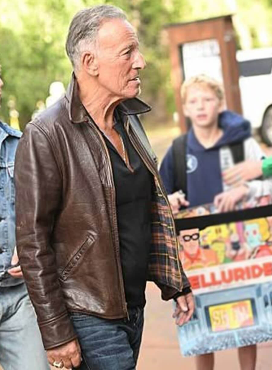 Bruce Springsteen 2025 Brown Leather Jacket