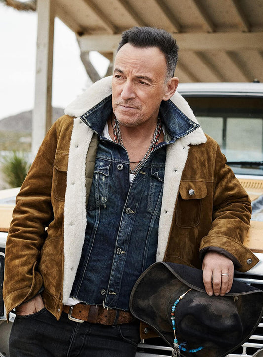 Bruce Springsteen Brown Shearling Jacket