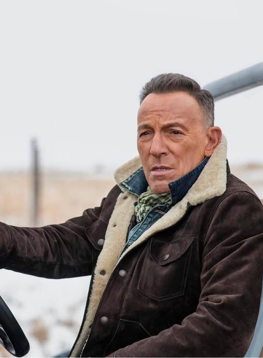 Bruce Springsteen Brown Shearling Suede Jacket