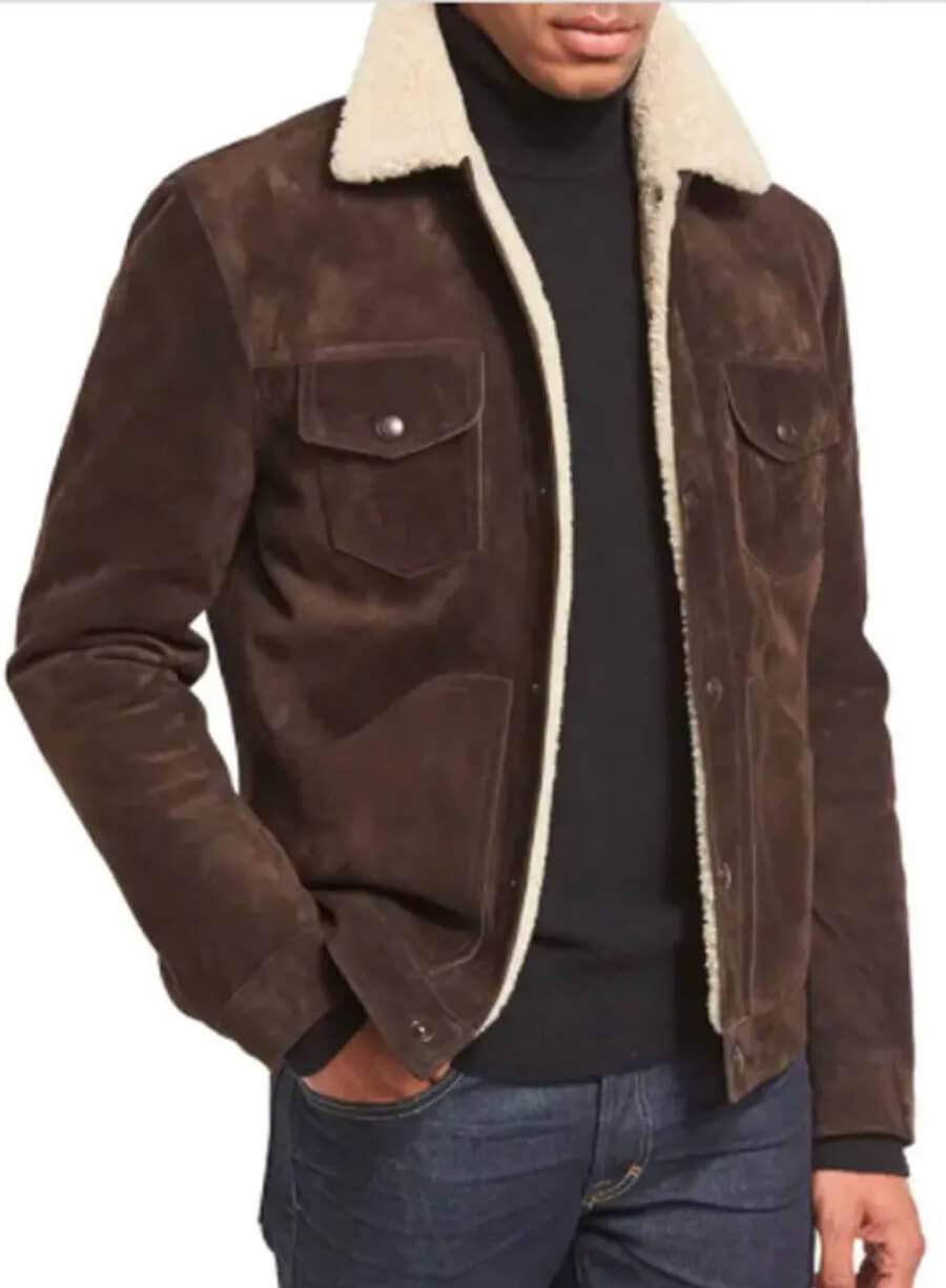 Springsteen Shearling Jacket Bruce Springsteen Brown Shearling Suede Jacket – JacketVendor
