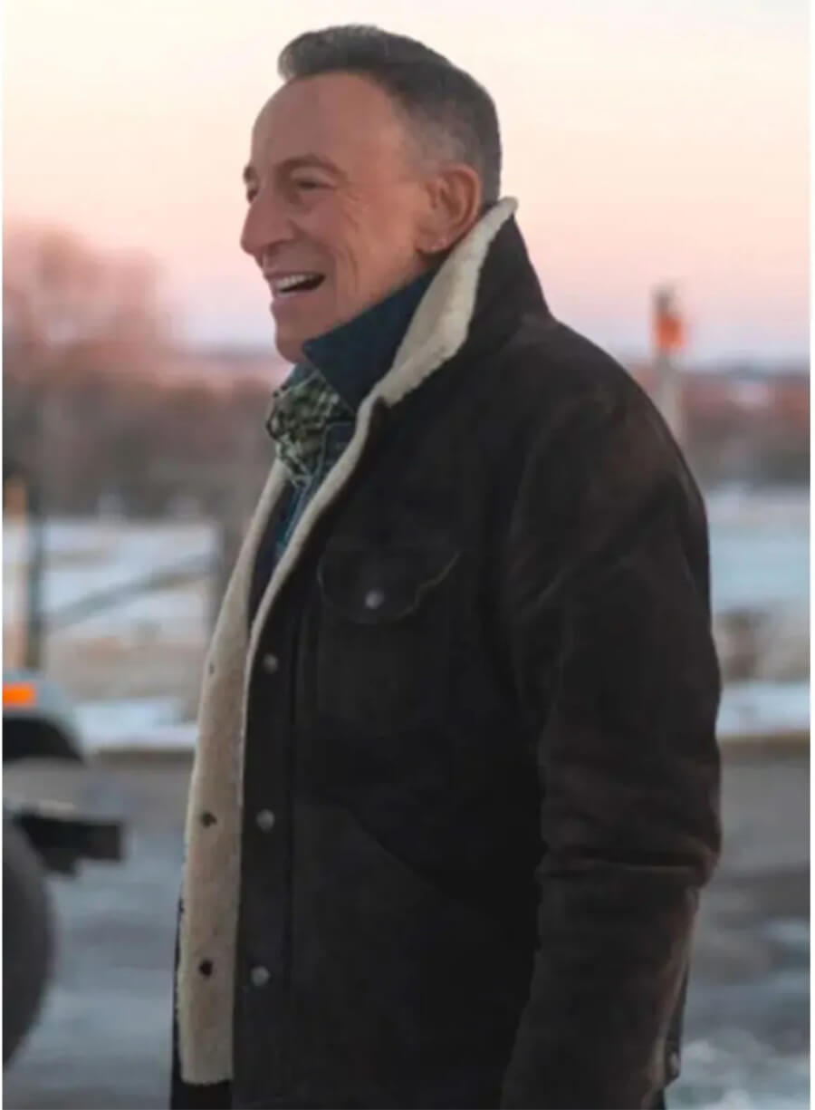 Bruce Springsteen Brown Shearling Suede Jacket