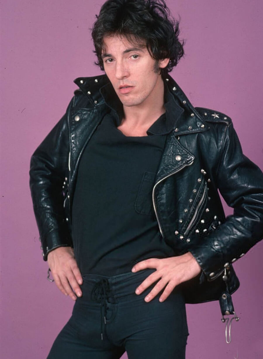 Bruce Springsteen Style  Black Studded Leather Jacket