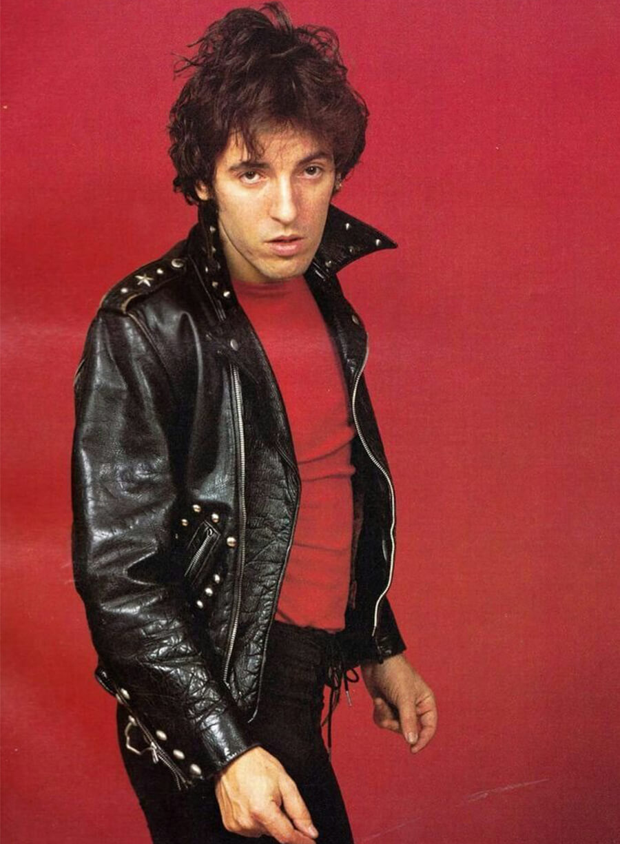 Bruce Springsteen Style  Black Studded Leather Jacket