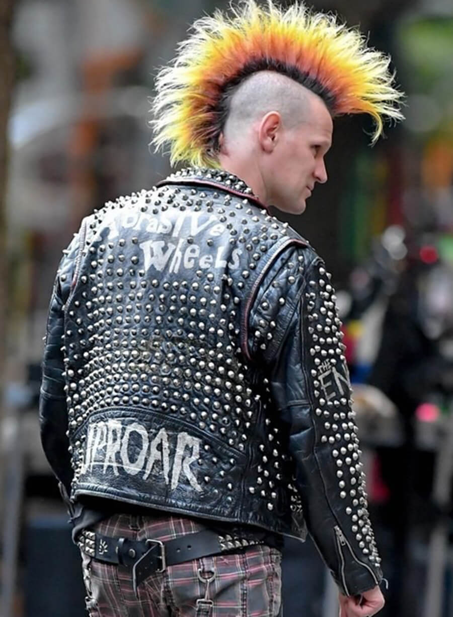 Caught Stealing 2025 Matt Smith Russ Studded Leather Jacket