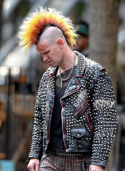 Caught Stealing 2025 Matt Smith Russ Studded Leather Jacket