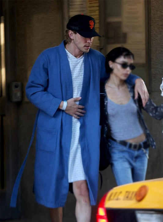 Caught Stealing Austin Butler Hank Thompson Blue Coat