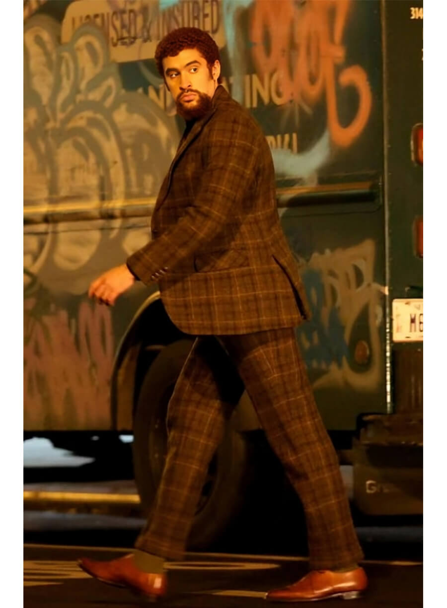 Caught Stealing Bad Bunny Calorado Brown Checkered Blazer Suit