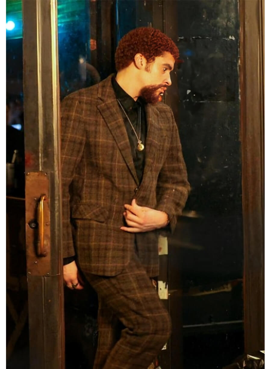 Caught Stealing Bad Bunny Calorado Brown Checkered Blazer Suit