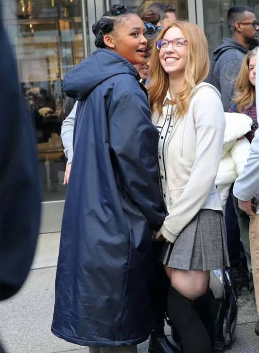 Celeste O’Connor Madame Web Mattie Franklin Blue Hooded Coat