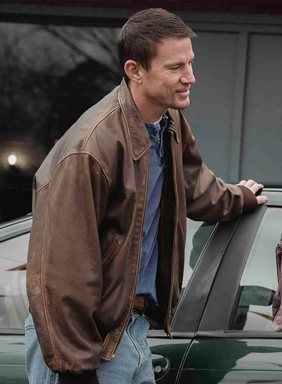 Channing Tatum Roofman Jeffrey Manchester Brown Leather Jacket